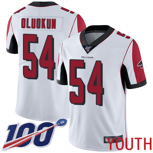Atlanta Falcons Limited White Youth Foye Oluokun Road Jersey NFL Football #54 100th Season Vapor Untouchable->youth nfl jersey->Youth Jersey